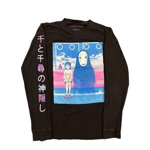 Spirited Away Stufio Ghibli no face chihiro pink blue Medium long sleeve shirt